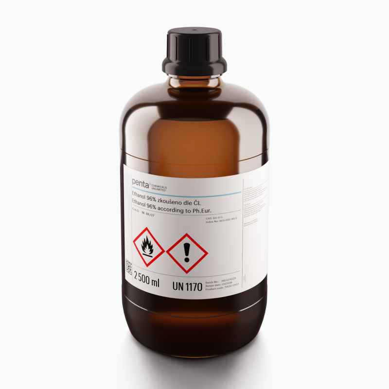 Ethanol 96% zkoušeno dle ČL 2500 ml (71430-12503)